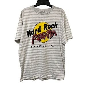 Vintage 90s Hard Rock Regatta Pittsburgh PA Striped Tee